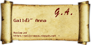 Galló Anna névjegykártya
