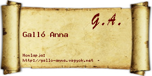 Galló Anna névjegykártya
